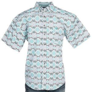 Panhandle Green and Black Print S/S Buttondown